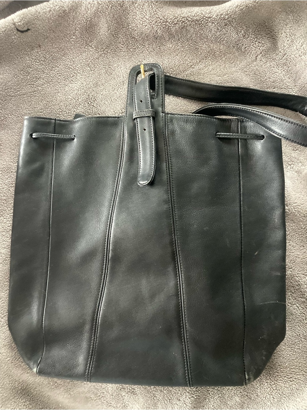 Coach Black Leather Messenger Tote